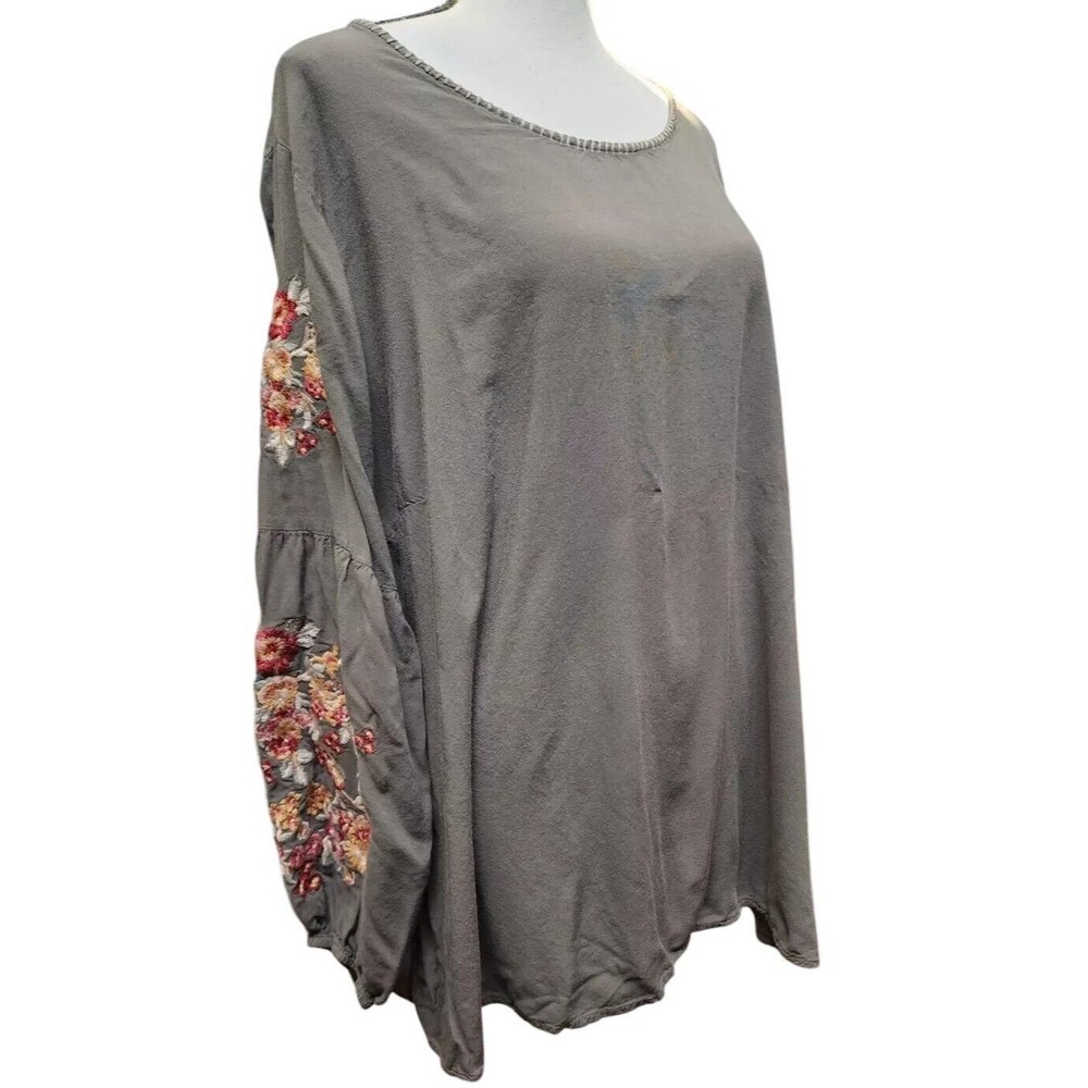 Glitzy Girlz Size 3X Embroidered Boho Top Rayon
